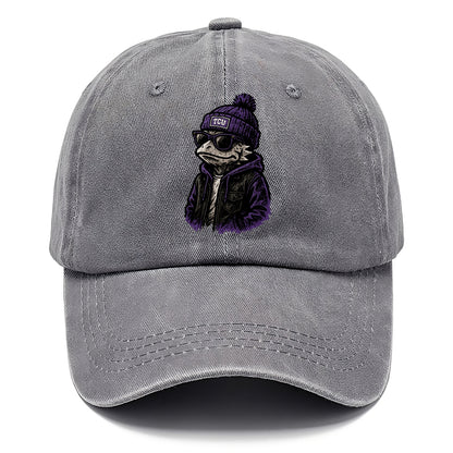 Fort Worth Frog wearing TCU beanie with horned patch - Classic Cap - Urban Haze(Grey)