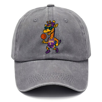 California Giraffe wearing Lakers beanie with palm tree patch and wayfarer sunglasses - Classic Cap - Urban Haze(Grey)