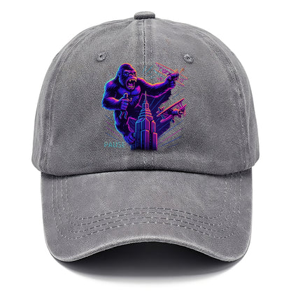 giant gorilla on top of skyscraper holding small figure, swatting planes - Classic Cap - Urban Haze(Grey)