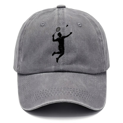 Badminton player jumping for a smash - Classic Cap - Urban Haze(Grey)