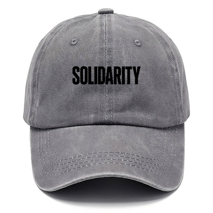Bold typography design - "SOLIDARITY" - standing together, support - Classic Cap - Urban Haze(Grey)
