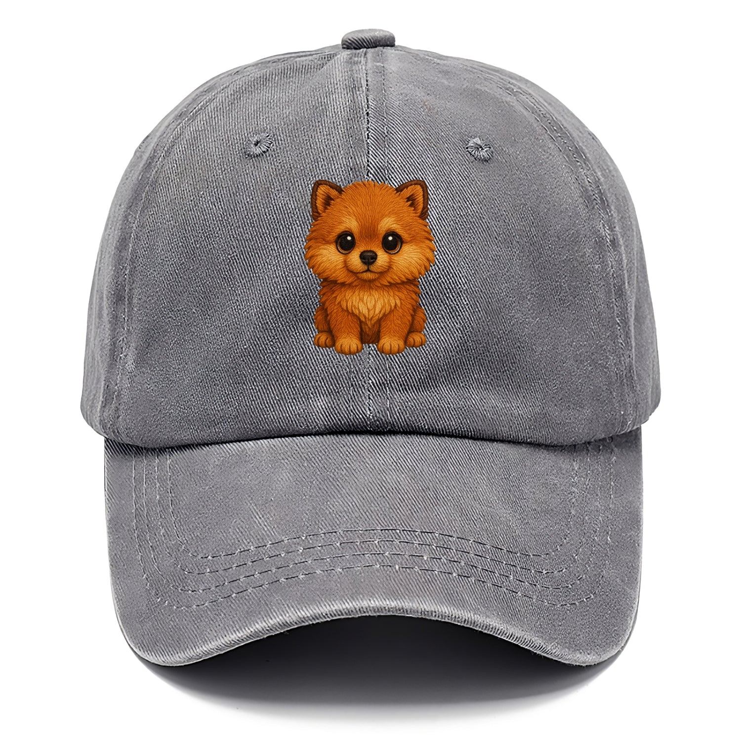 Baby Pomeranian Puppy - fluffy orange ball, fox face, tiny body, bright eyes, - Classic Cap - Urban Haze(Grey)
