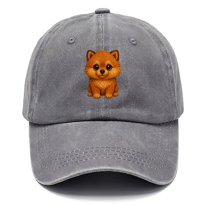 Baby Pomeranian Puppy - fluffy orange ball, fox face, tiny body, bright eyes, - Classic Cap - Urban Haze(Grey)