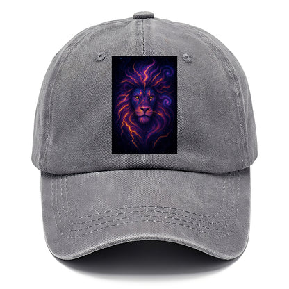 Regal lion with mane made of electric currents, neon yellow and hot pink energy - Classic Cap - Urban Haze(Grey)
