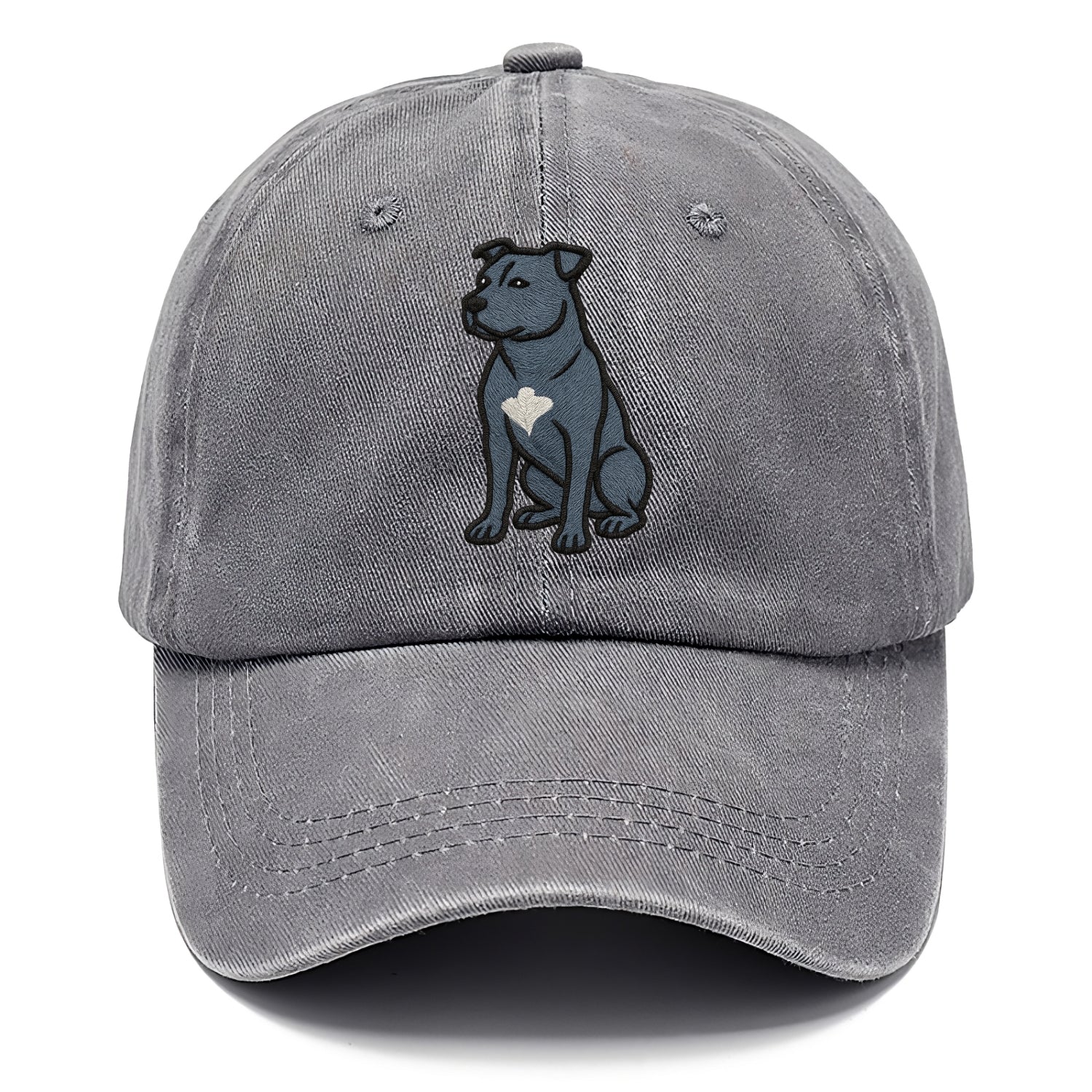 American Staffordshire Terrier - Blue embroidered design - Classic Cap - Urban Haze(Grey)