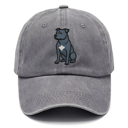 American Staffordshire Terrier - Blue embroidered design - Classic Cap - Urban Haze(Grey)
