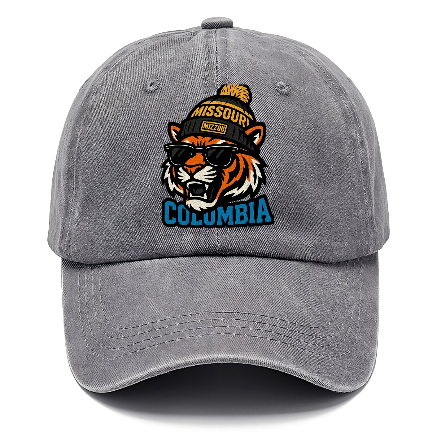 Columbia Tiger wearing Missouri beanie with Mizzou patch - Classic Cap - Urban Haze(Grey)