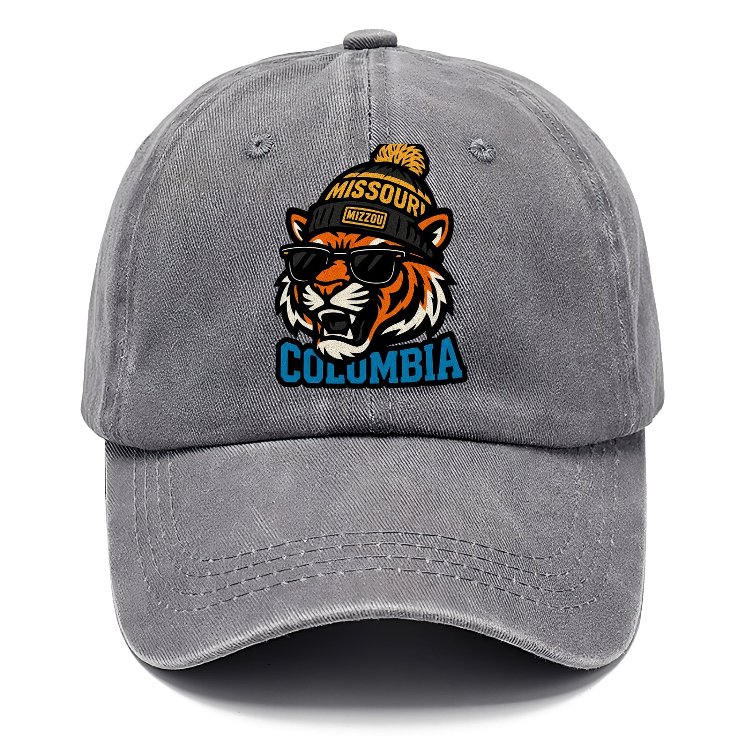 Columbia Tiger wearing Missouri beanie with Mizzou patch - Classic Cap - Urban Haze(Grey)