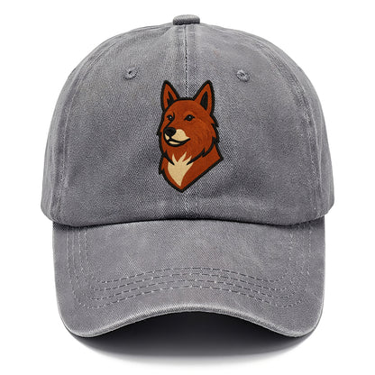 Finnish Spitz - Fox-red pointed ears embroidered pose - Classic Cap - Urban Haze(Grey)