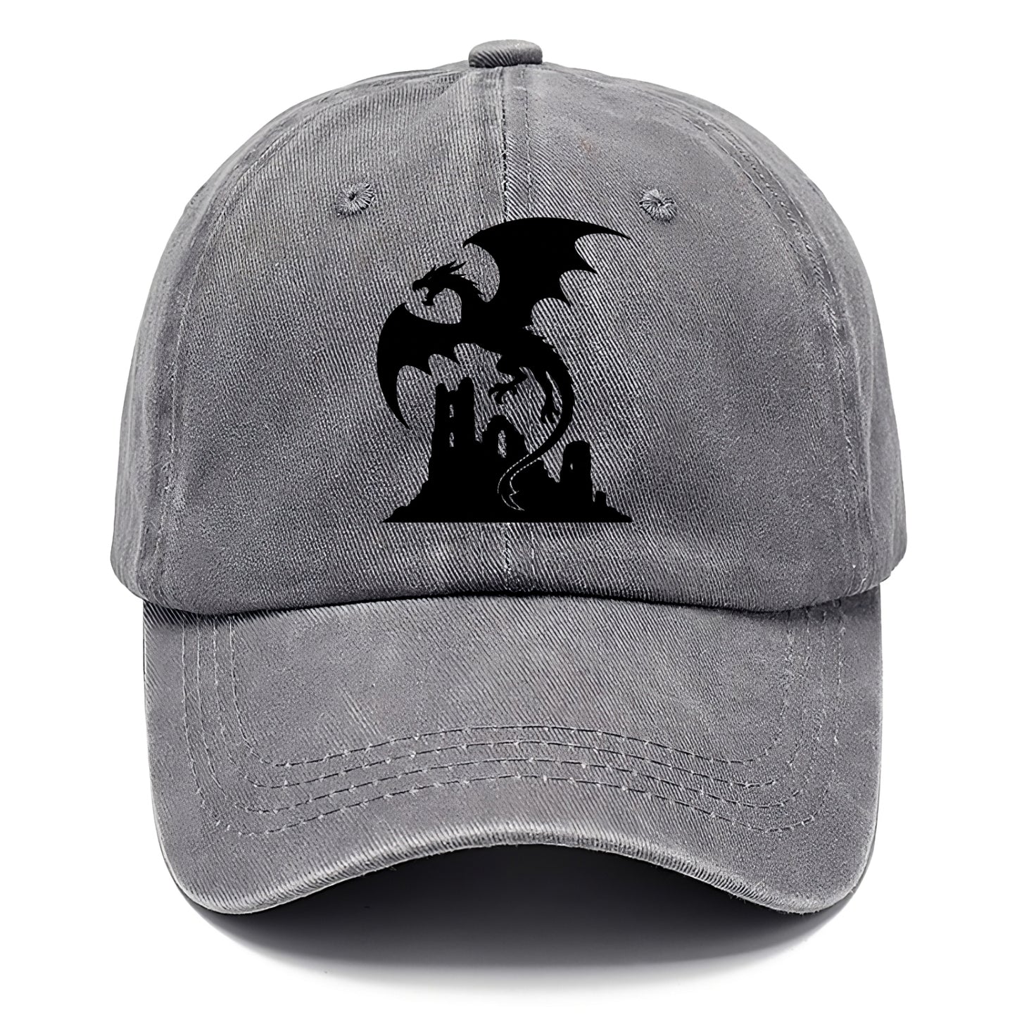 Dragon flying over castle ruins - Classic Cap - Urban Haze(Grey)