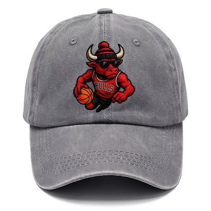 Chicago Bull wearing Bulls red and black beanie with horns design and wayfarer - Classic Cap - Urban Haze(Grey)