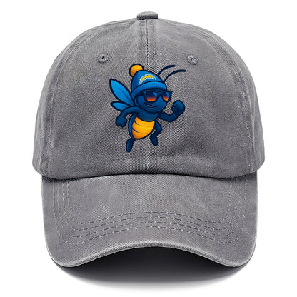 LA Lightning Bug wearing Chargers powder blue and gold beanie with pom pom and - Classic Cap - Urban Haze(Grey)
