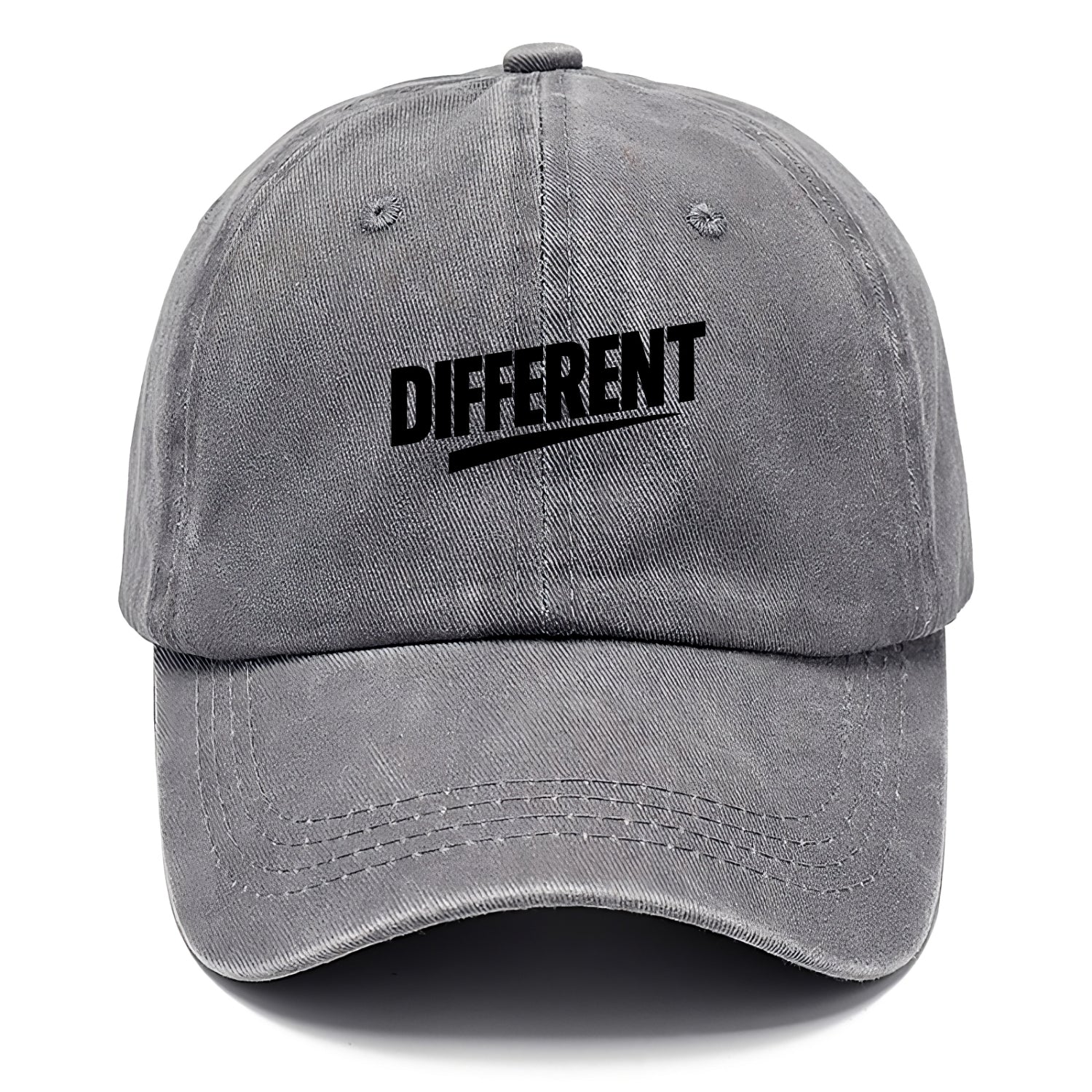 Bold typography design - "DIFFERENT" - standing out, not following crowd - Classic Cap - Urban Haze(Grey)