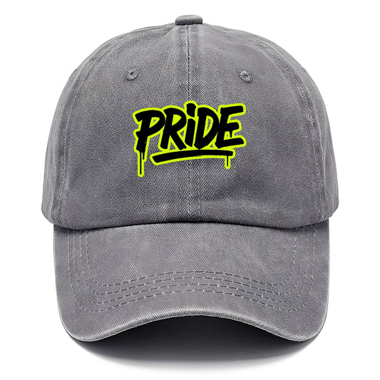 Bold typography design - "PRIDE" - dignified satisfaction, honor - Classic Cap - Urban Haze(Grey)