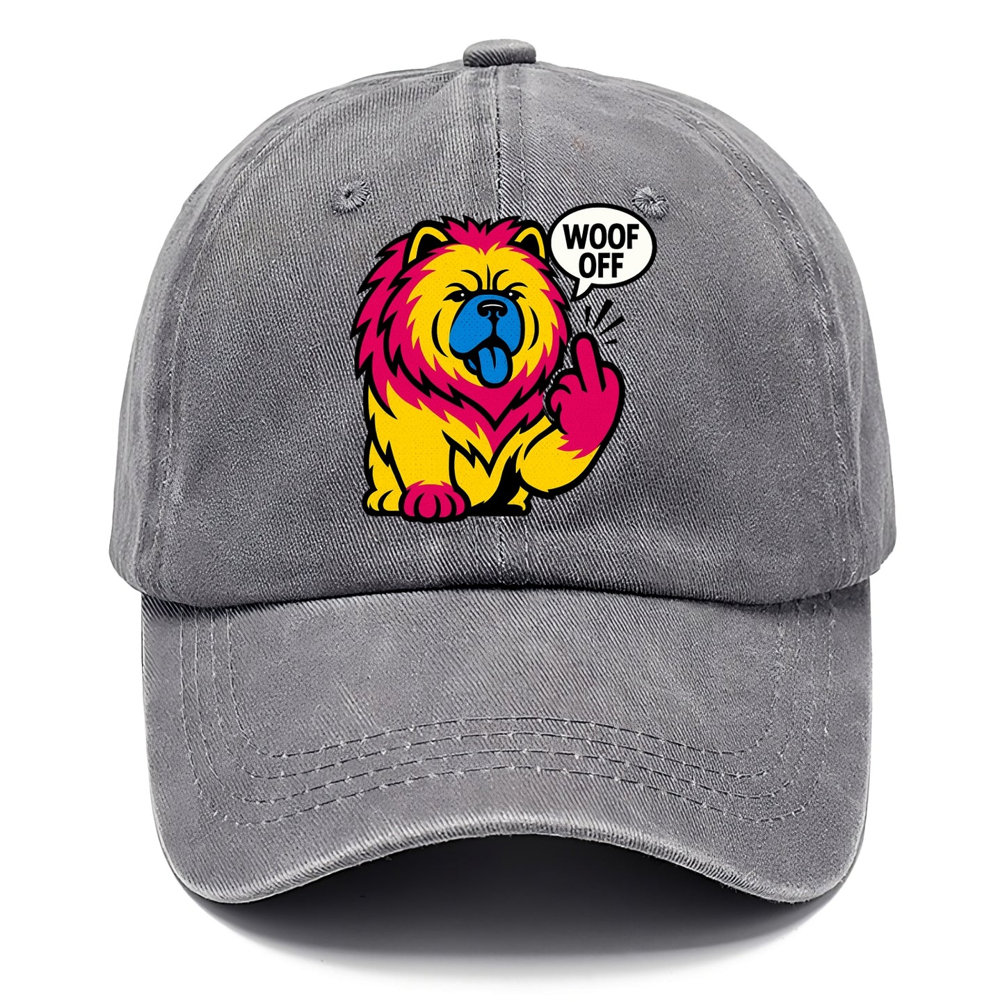 Chow Chow with lion mane and blue-black tongue, fluffy dignified paw up with sass - Classic Cap - Urban Haze(Grey)