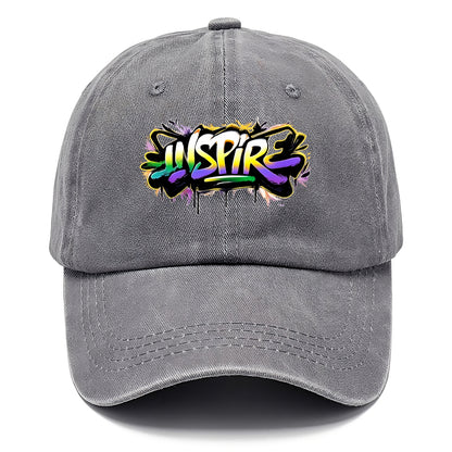 Bold typography design - "INSPIRE" - motivating others, being the spark - Classic Cap - Urban Haze(Grey)