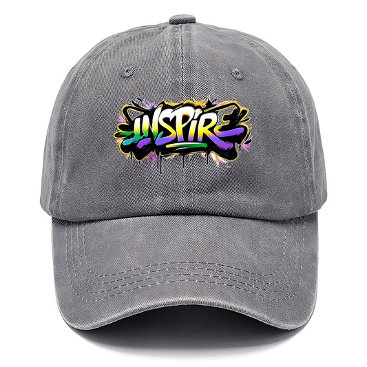 Bold typography design - "INSPIRE" - motivating others, being the spark - Classic Cap - Urban Haze(Grey)