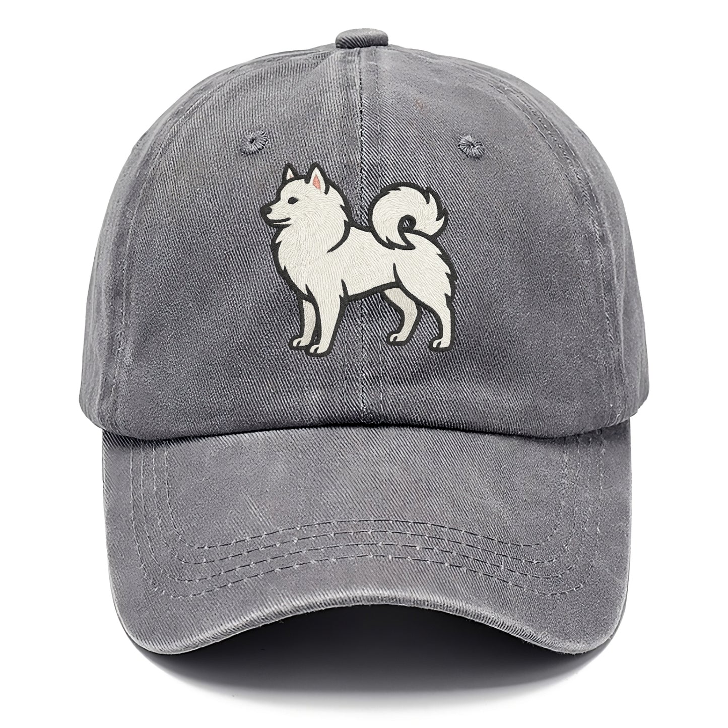 American Eskimo Dog - White spitz embroidered standing design - Classic Cap - Urban Haze(Grey)
