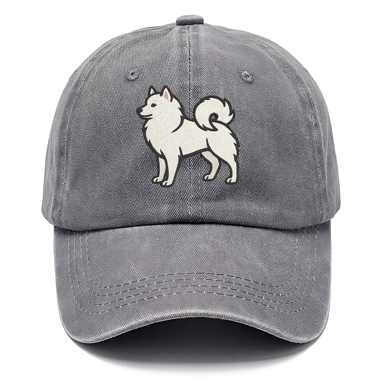 American Eskimo Dog - White spitz embroidered standing design - Classic Cap - Urban Haze(Grey)
