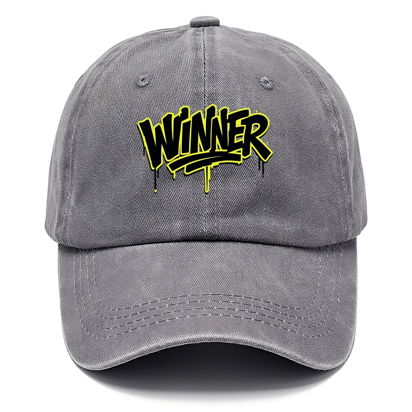 Bold typography design - "WINNER" - victorious mindset, champion - Classic Cap - Urban Haze(Grey)