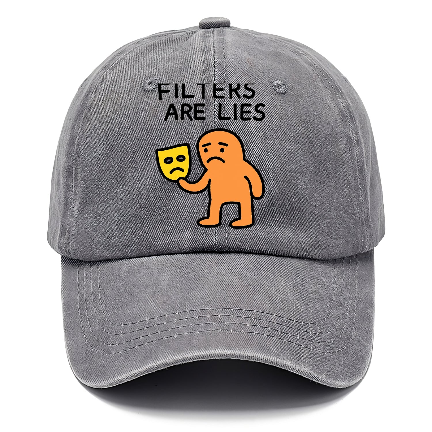 FILTERS ARE LIES | Mask arguing with face - Classic Cap - Urban Haze(Grey)