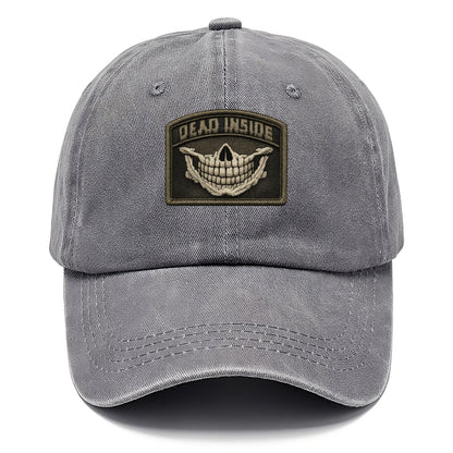 DEAD INSIDE SMILE - skeleton smile in white , dark humor - Classic Cap - Urban Haze(Grey)