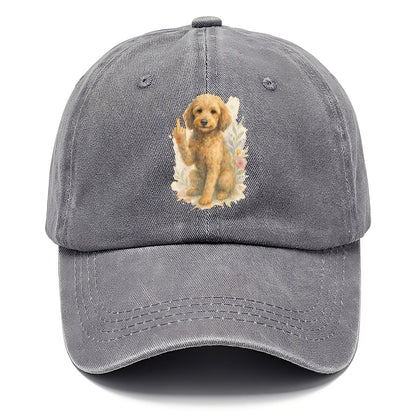 Labradoodle hypoallergenic with wavy coat, intelligent eyes, paw raised - Classic Cap - Urban Haze(Grey)