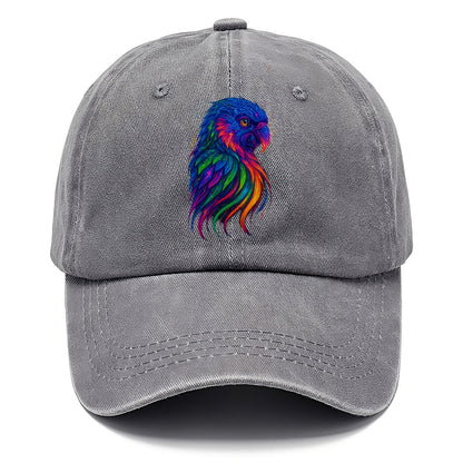 Vibrant parrot with feathers flowing into tropical rainbow streams, every color of - Classic Cap - Urban Haze(Grey)