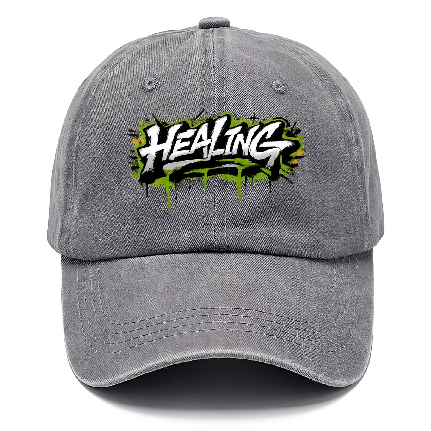 Bold typography design - "HEALING" - in recovery, getting better - Classic Cap - Urban Haze(Grey)