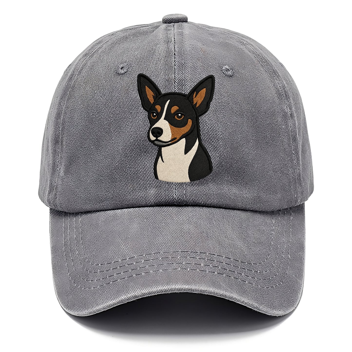 Rat Terrier - Tri-color embroidered pose - Classic Cap - Urban Haze(Grey)