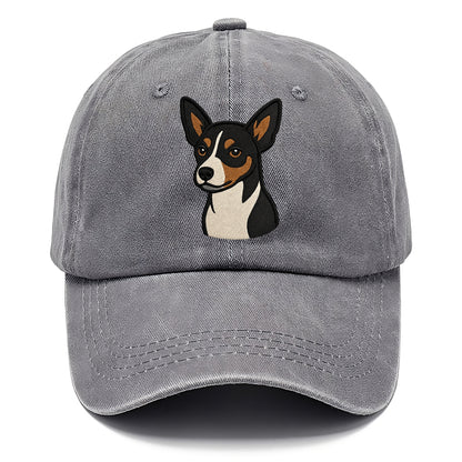 Rat Terrier - Tri-color embroidered pose - Classic Cap - Urban Haze(Grey)