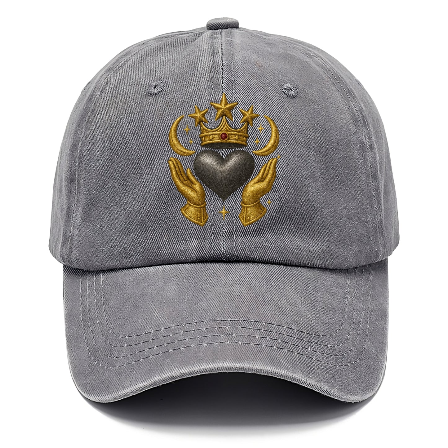 Sun goddess crown radiating golden rays over a midnight heart with henna-adorned - Classic Cap - Urban Haze(Grey)