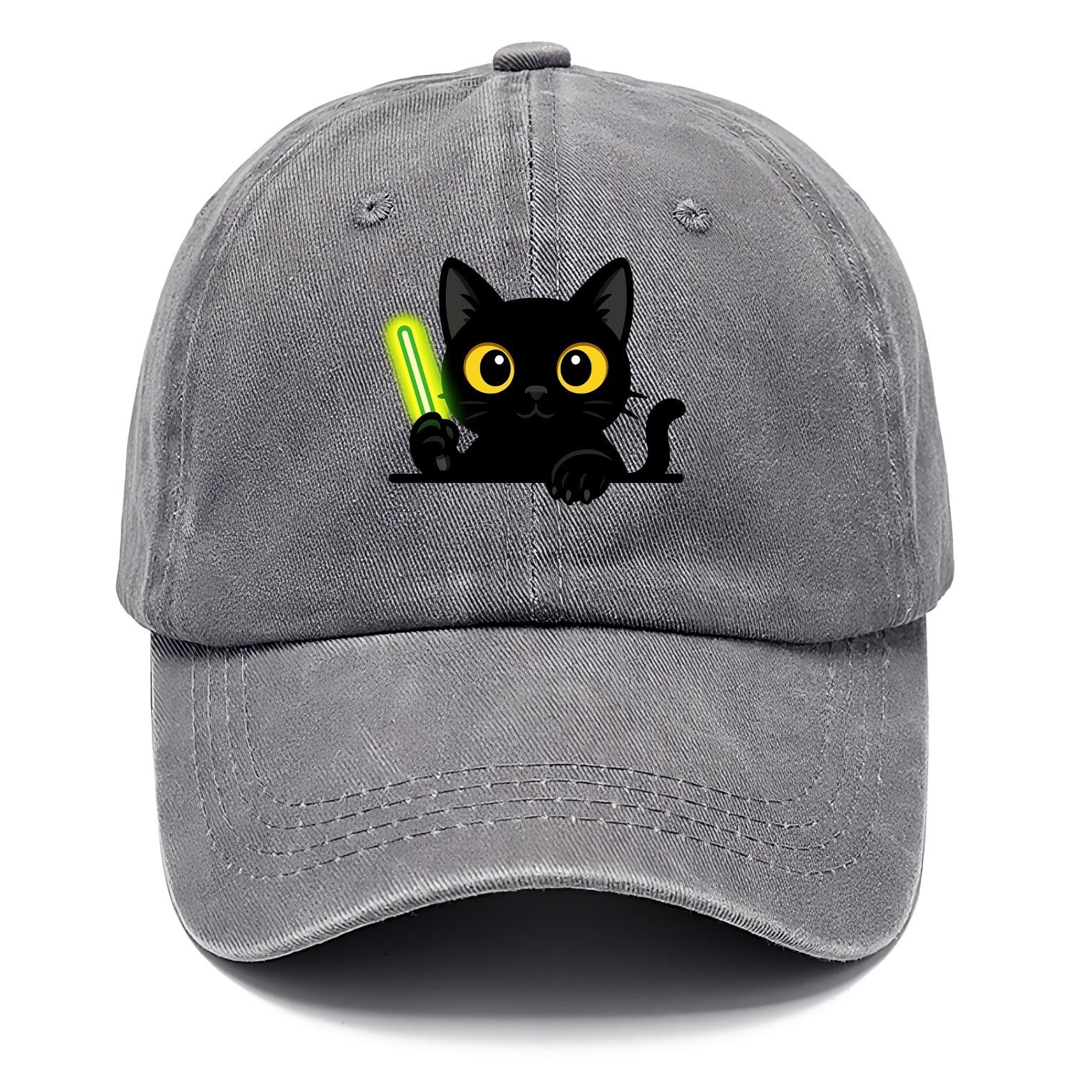 Midnight the black cat fist bumping the viewer with right paw extended. - Classic Cap - Urban Haze(Grey)