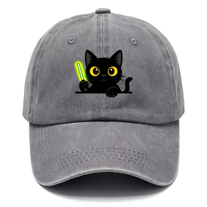 Midnight the black cat fist bumping the viewer with right paw extended. - Classic Cap - Urban Haze(Grey)