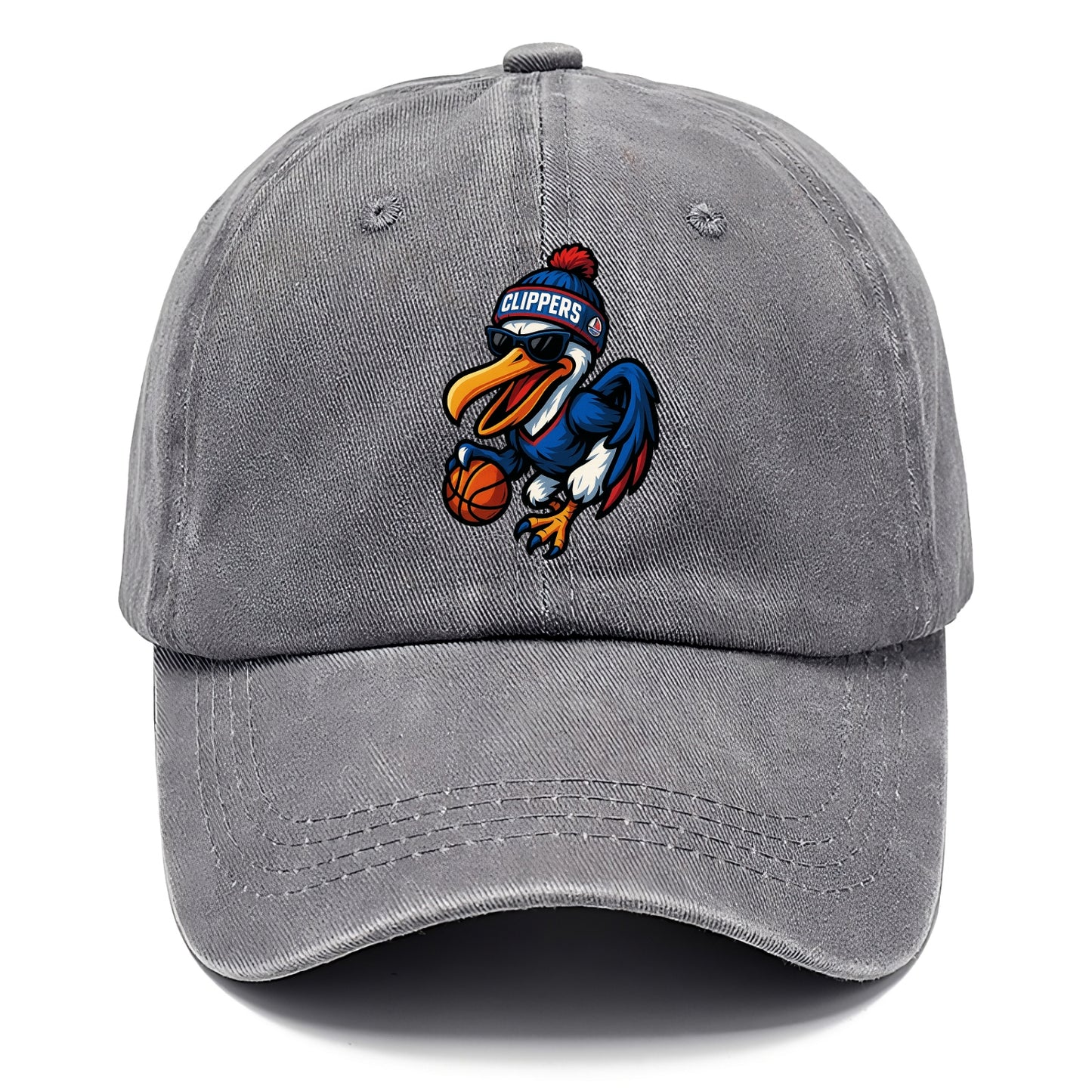 Los Angeles Pelican wearing Clippers beanie with sailboat patch and wayfarer - Classic Cap - Urban Haze(Grey)