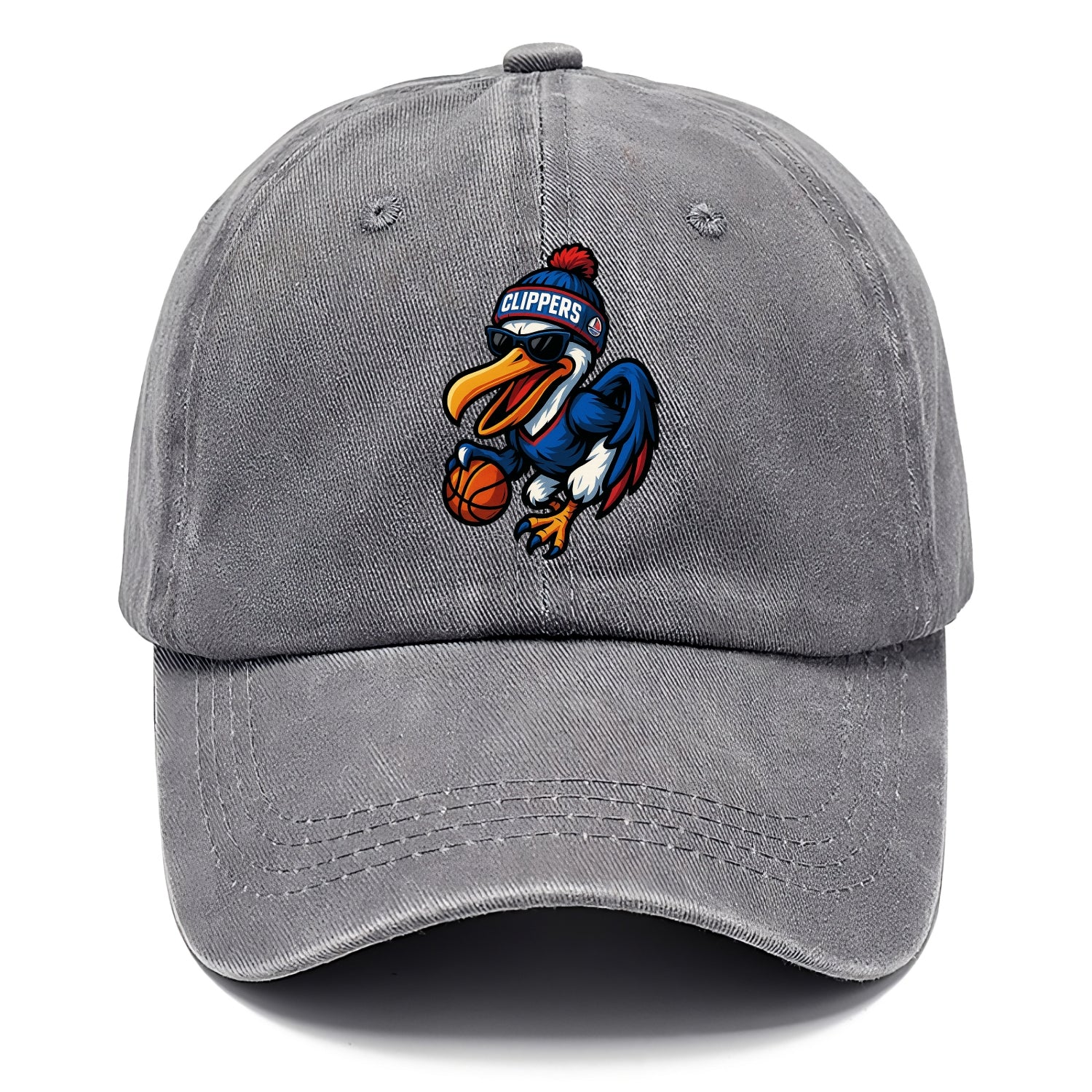 Los Angeles Pelican wearing Clippers beanie with sailboat patch and wayfarer - Classic Cap - Urban Haze(Grey)