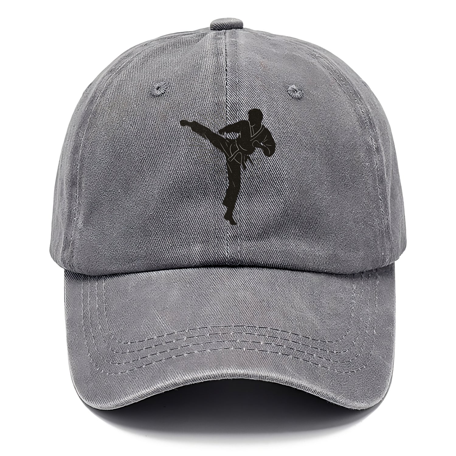 Taekwondo athlete spinning heel kick - Classic Cap - Urban Haze(Grey)