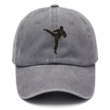 Taekwondo athlete spinning heel kick - Classic Cap - Urban Haze(Grey)