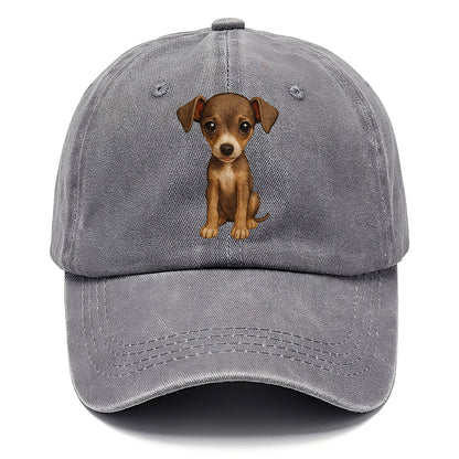 Baby Italian Greyhound Puppy - sleek tiny body, long legs, gentle eyes, front-facing, - Classic Cap - Urban Haze(Grey)