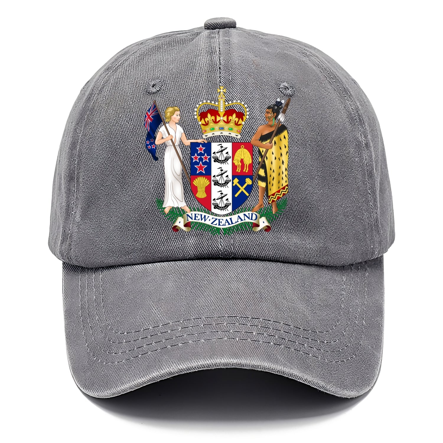 Coat Of Arms Of New Zealand - Classic Cap - Urban Haze(Grey)