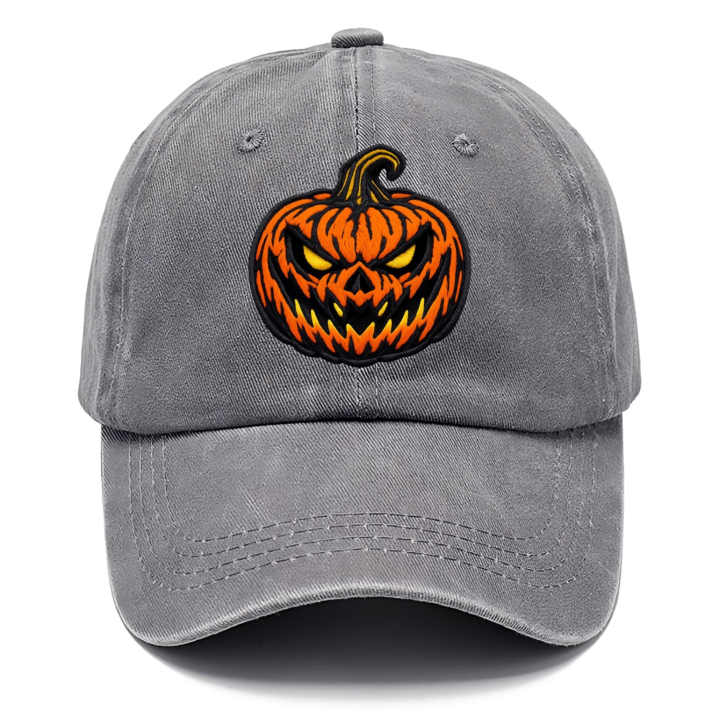 HALLOWEEN PUMPKIN - jack o lantern in orange and black , spooky - Classic Cap - Urban Haze(Grey)