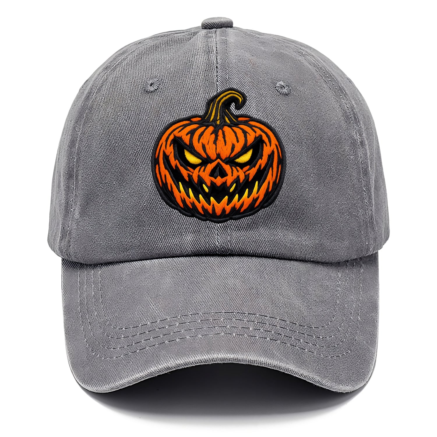 HALLOWEEN PUMPKIN - jack o lantern in orange and black , spooky - Classic Cap - Urban Haze(Grey)