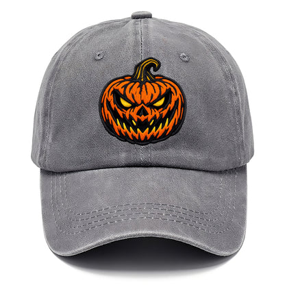 HALLOWEEN PUMPKIN - jack o lantern in orange and black , spooky - Classic Cap - Urban Haze(Grey)