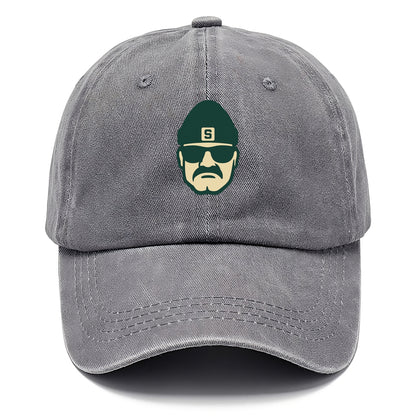 East Lansing Spartan wearing Michigan State beanie with S patch - Classic Cap - Urban Haze(Grey)