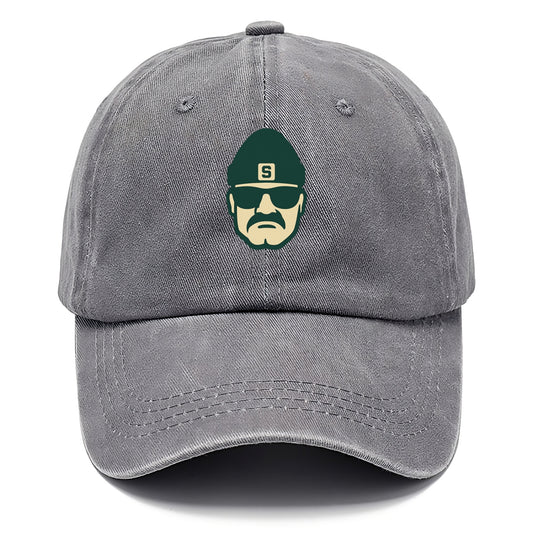 East Lansing Spartan wearing Michigan State beanie with S patch - Classic Cap - Urban Haze(Grey)