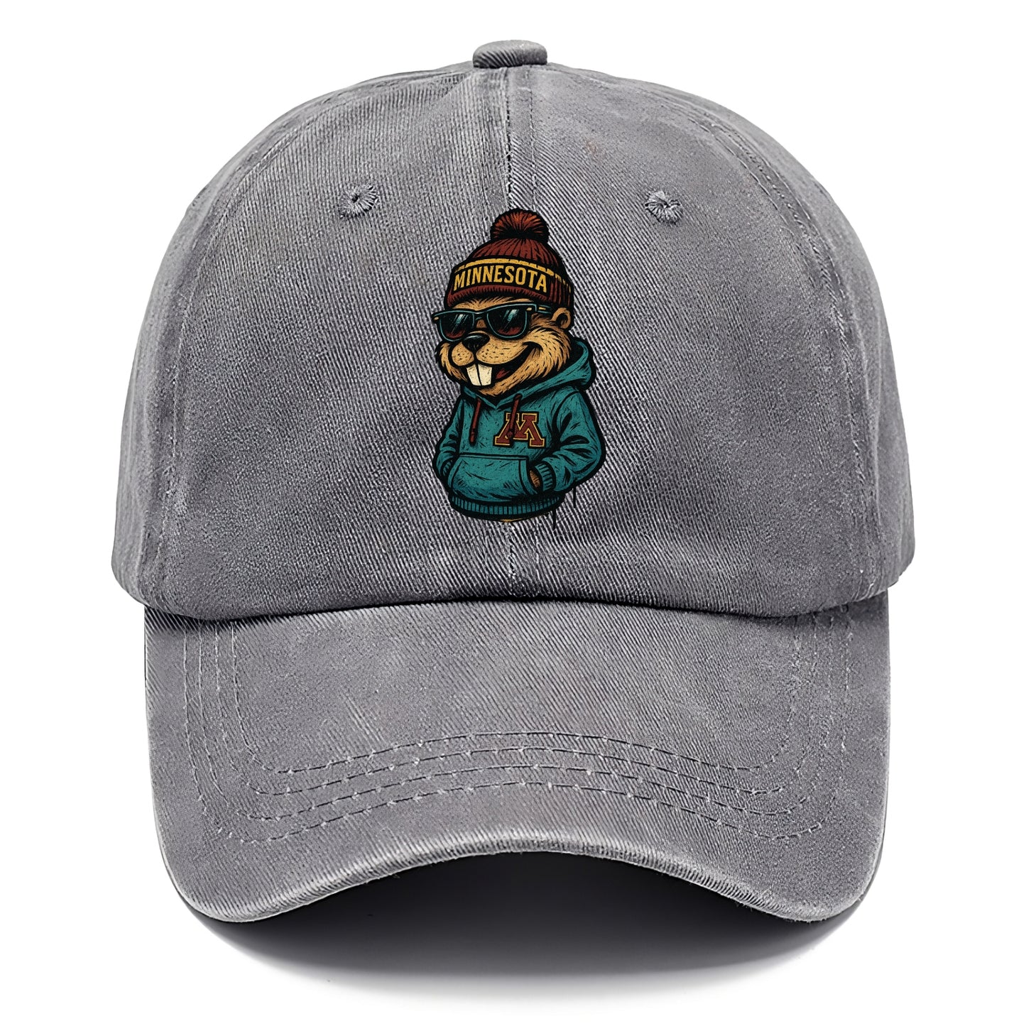 Minneapolis Gopher wearing Minnesota beanie with M patch - Classic Cap - Urban Haze(Grey)