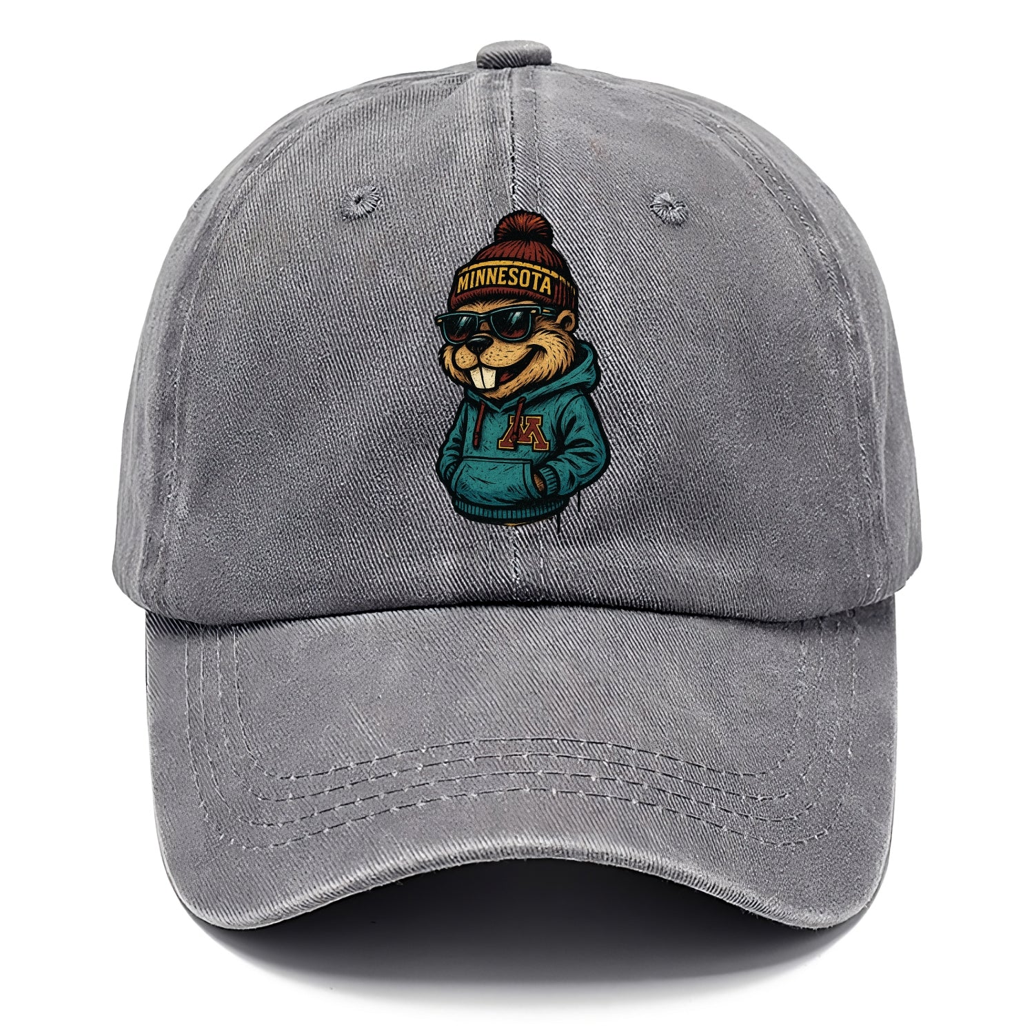 Minneapolis Gopher wearing Minnesota beanie with M patch - Classic Cap - Urban Haze(Grey)