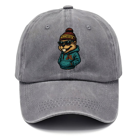 Minneapolis Gopher wearing Minnesota beanie with M patch - Classic Cap - Urban Haze(Grey)
