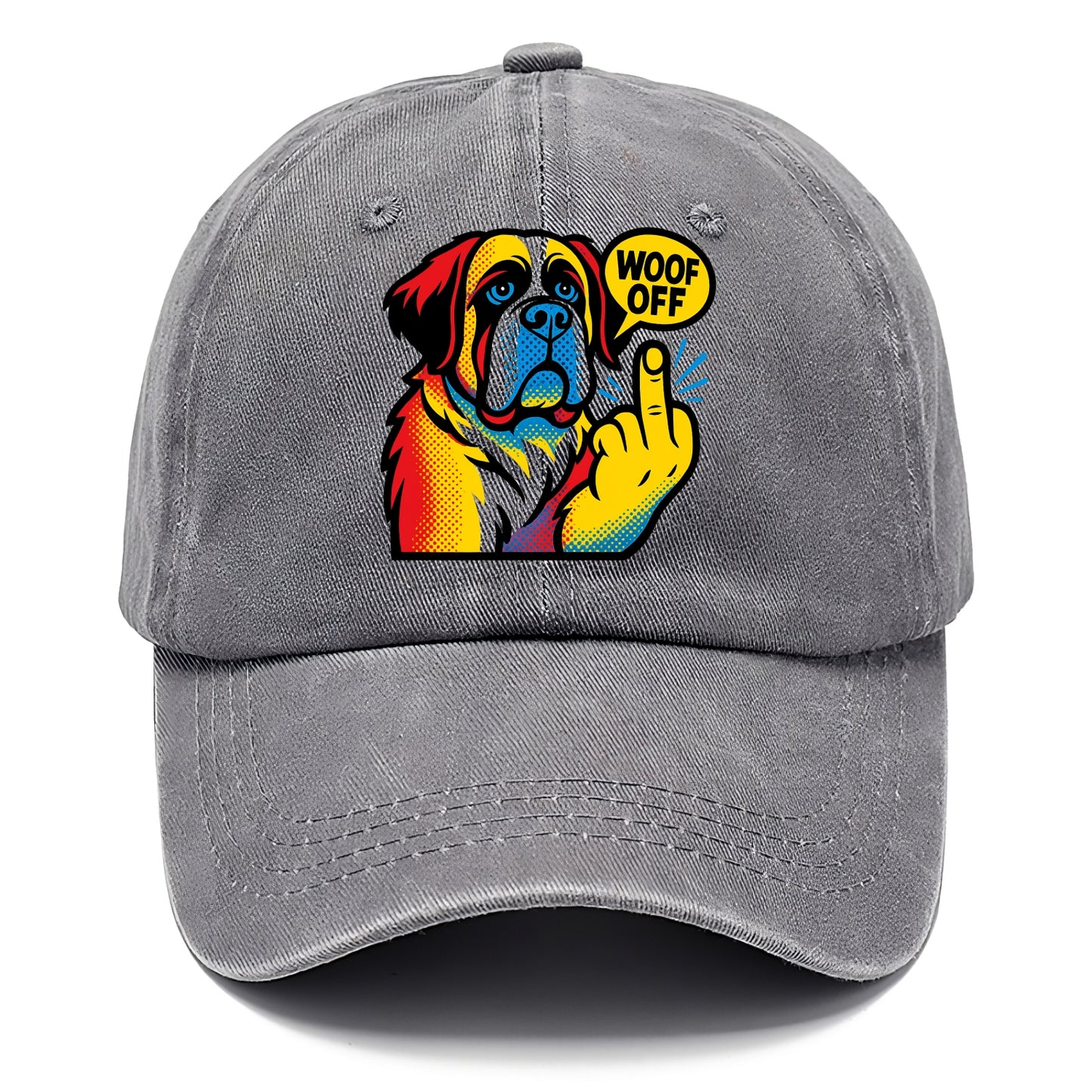 Saint Bernard with gentle giant face and droopy jowls, huge paw raised - Classic Cap - Urban Haze(Grey)