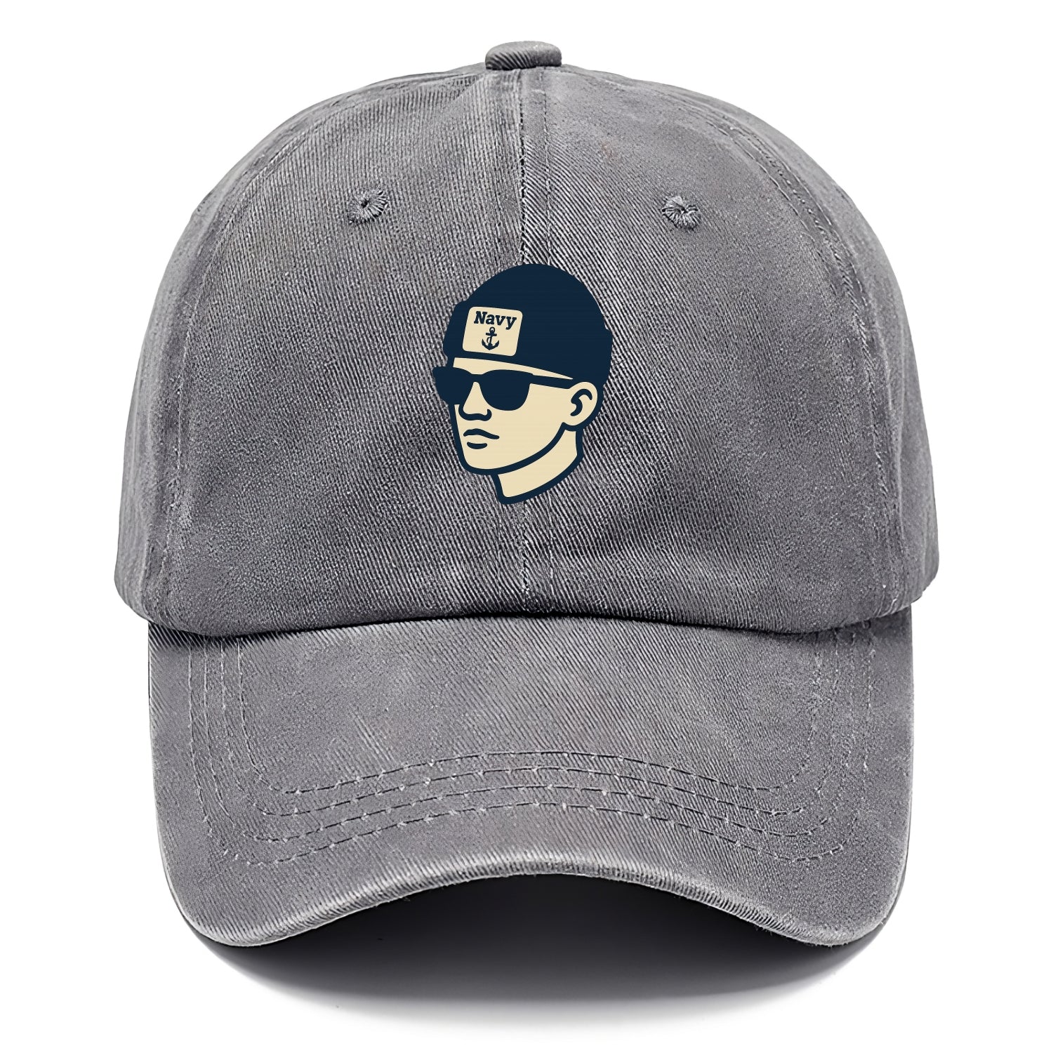 Annapolis Midshipman wearing Navy beanie with anchor patch - Classic Cap - Urban Haze(Grey)